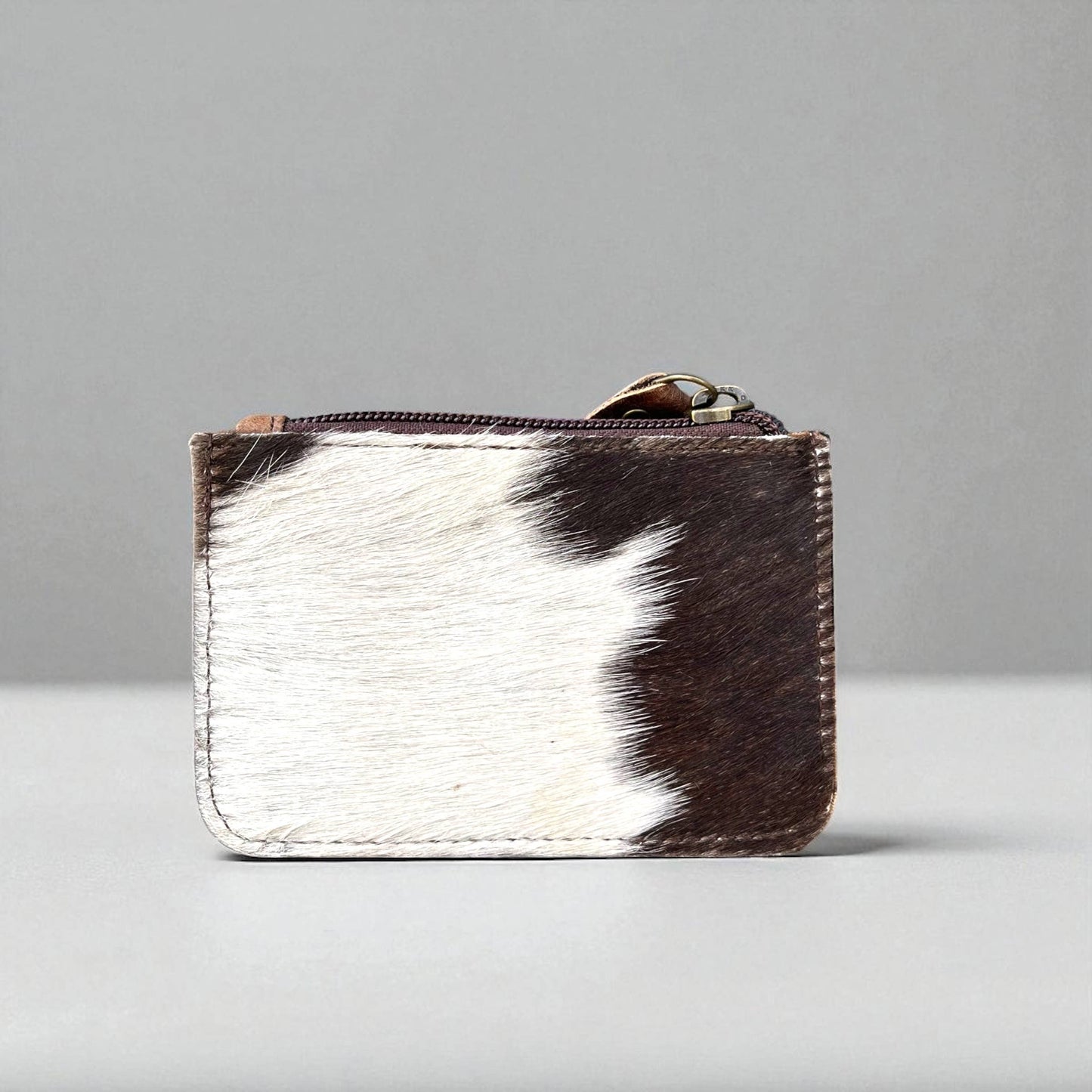 Aloha tooled leather & cowhide coin pouch