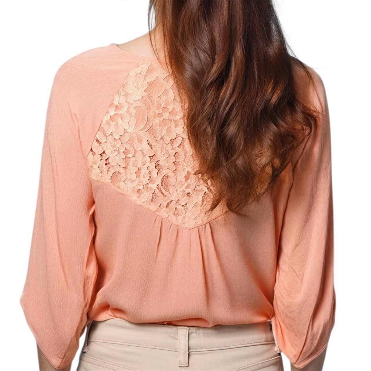 Amelia Peach Lace top