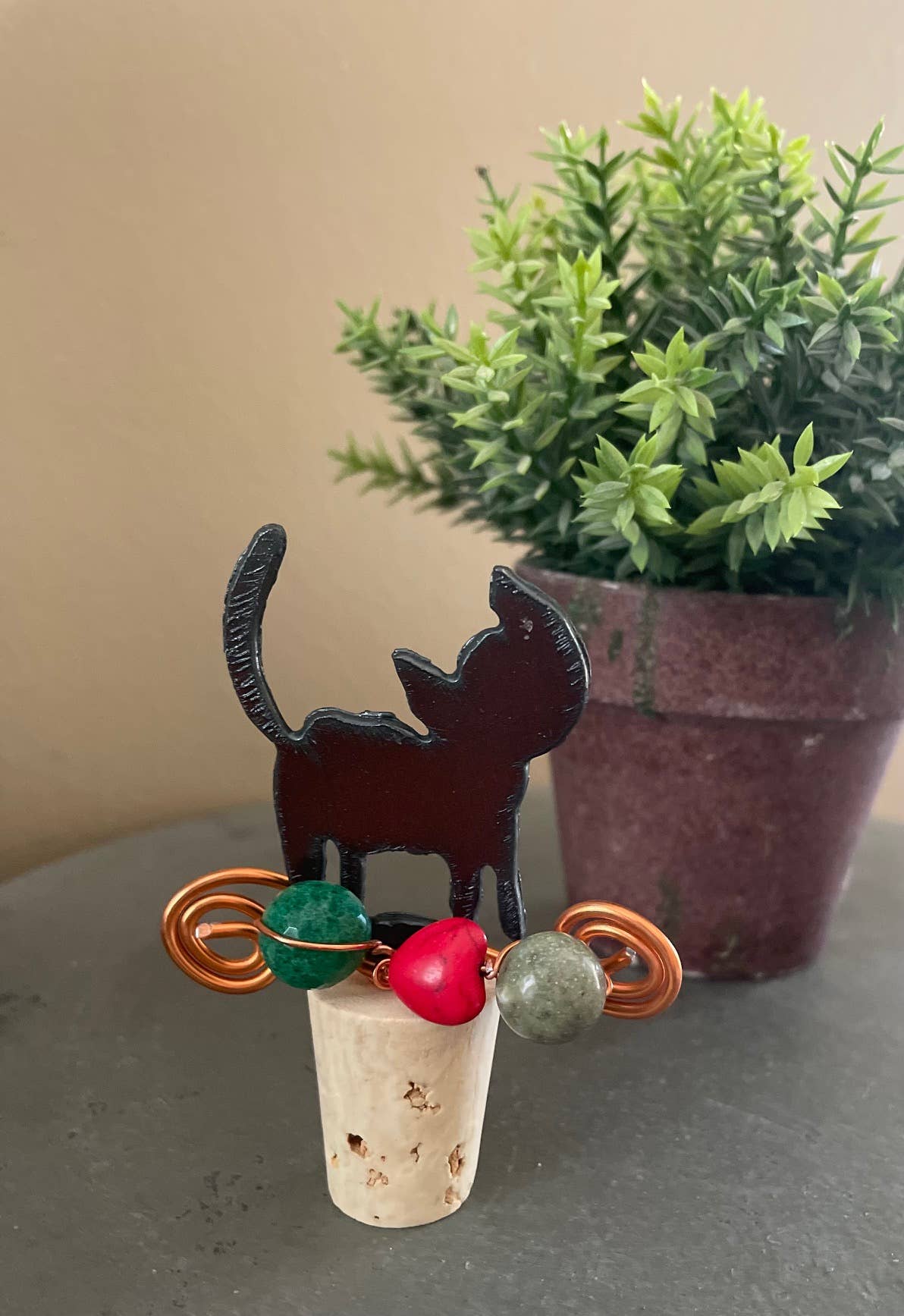 Rustic Wine Cork: Cat