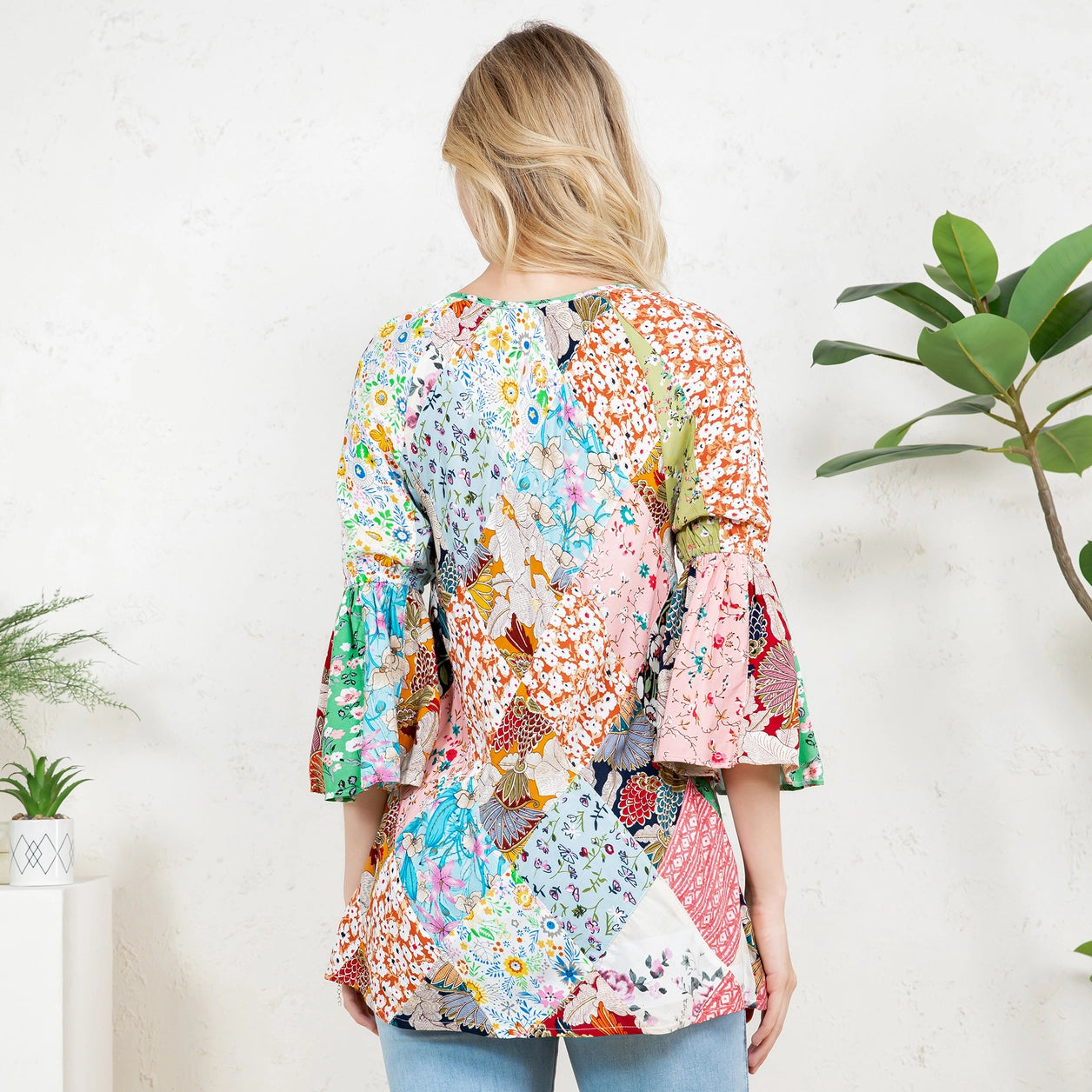 Bohemian Patchwork Peasant Top