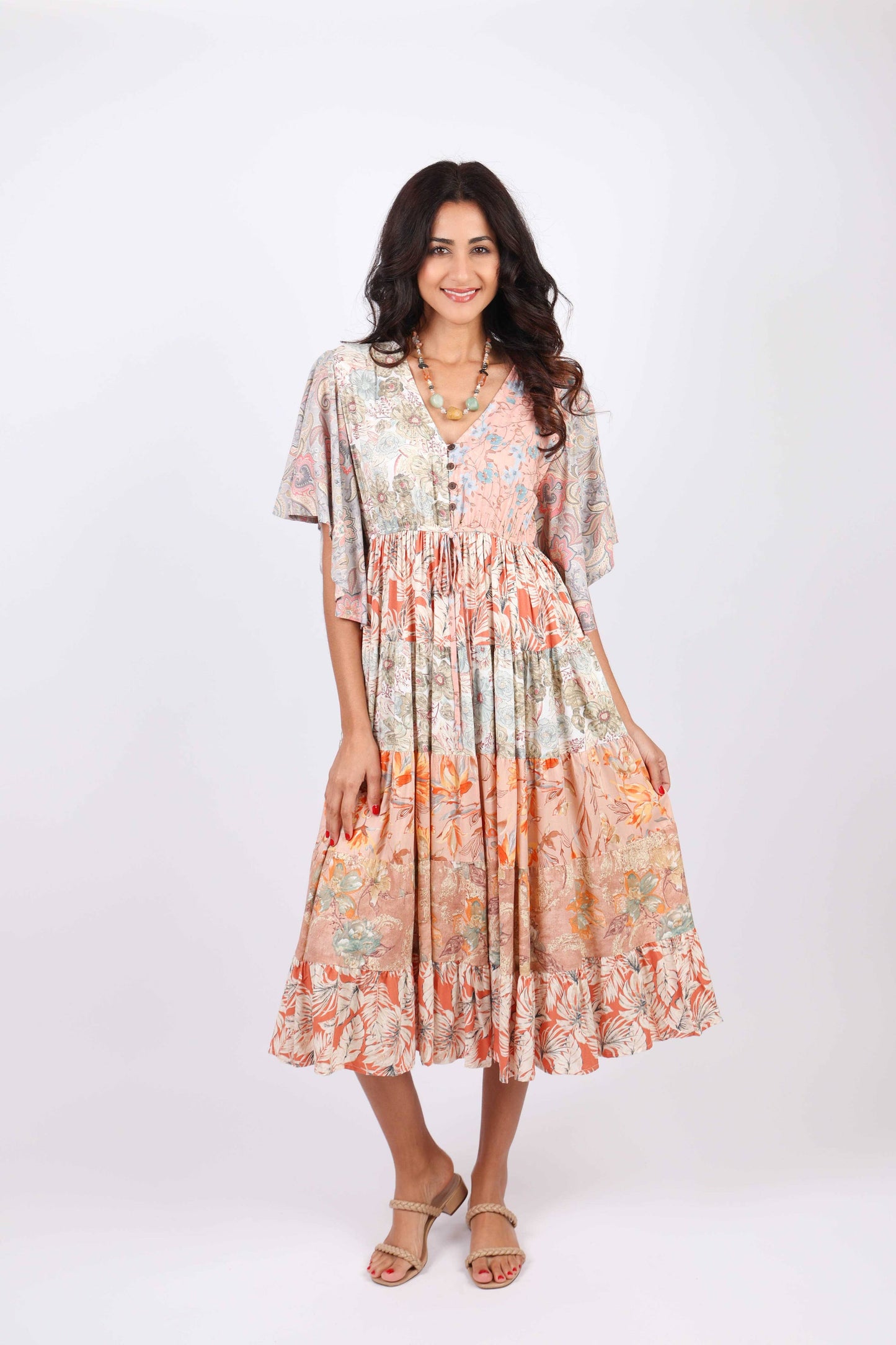 Flutter Sleeve Boho Dress