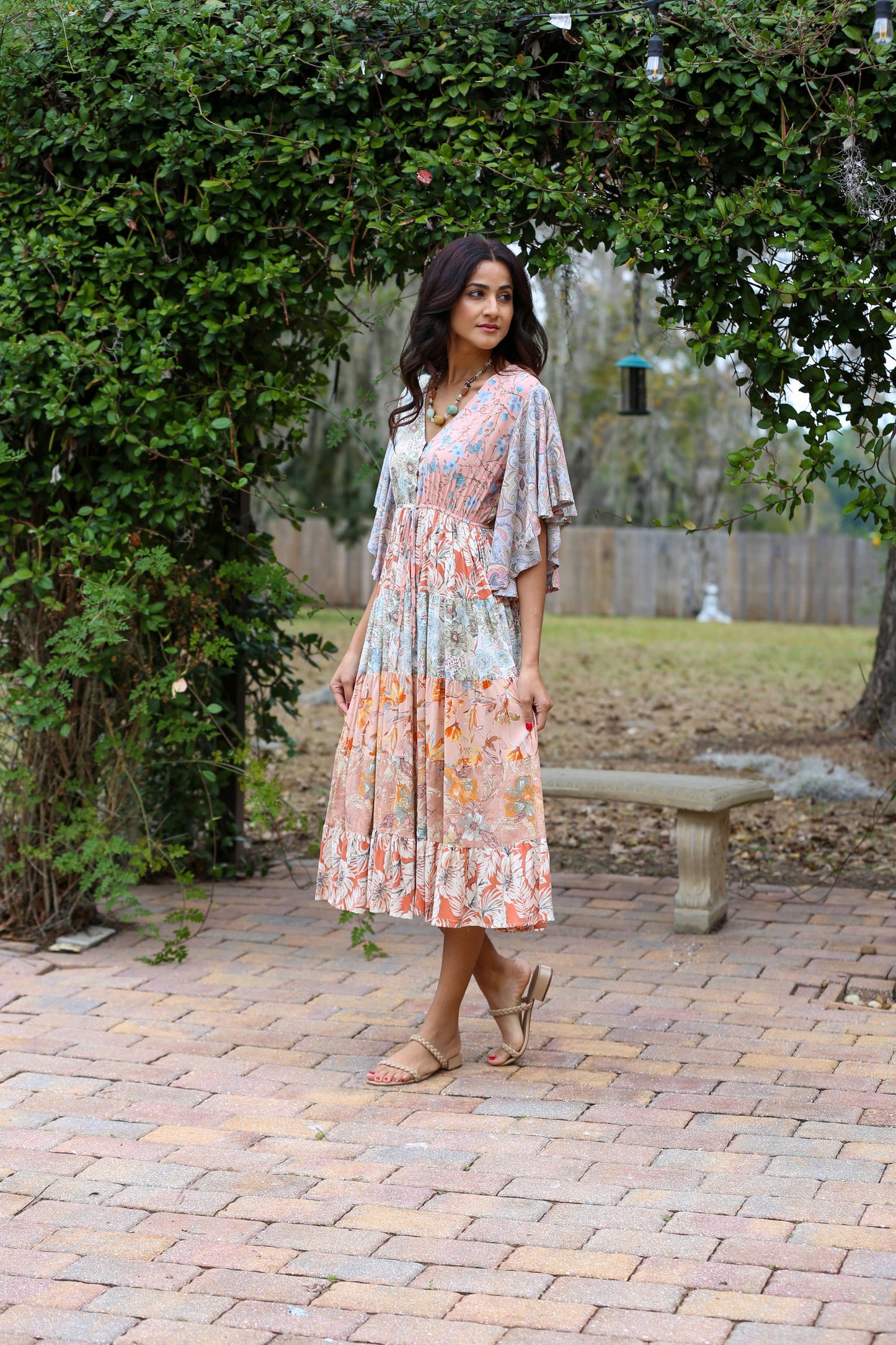 Flutter Sleeve Boho Dress
