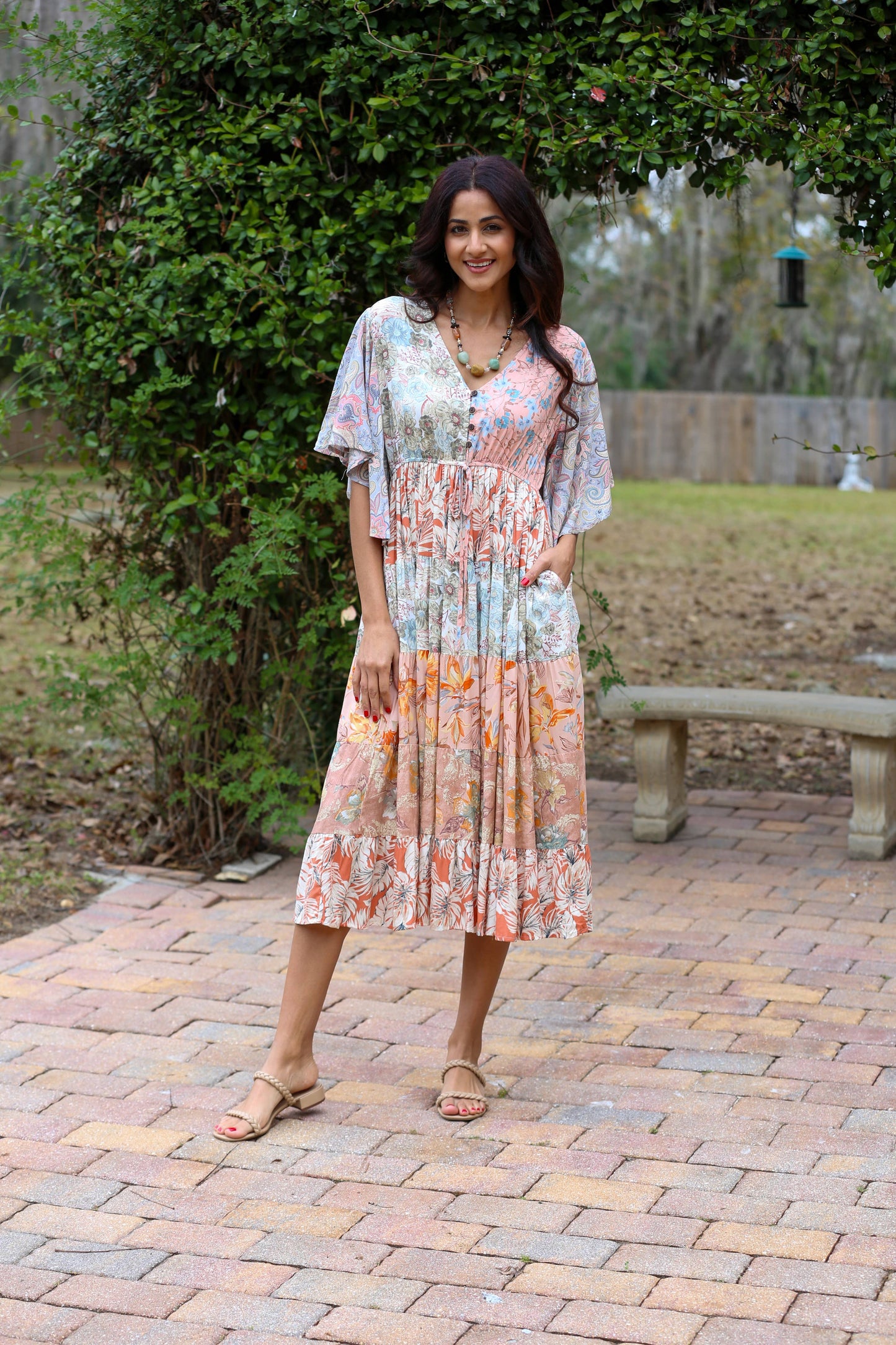 Flutter Sleeve Boho Dress
