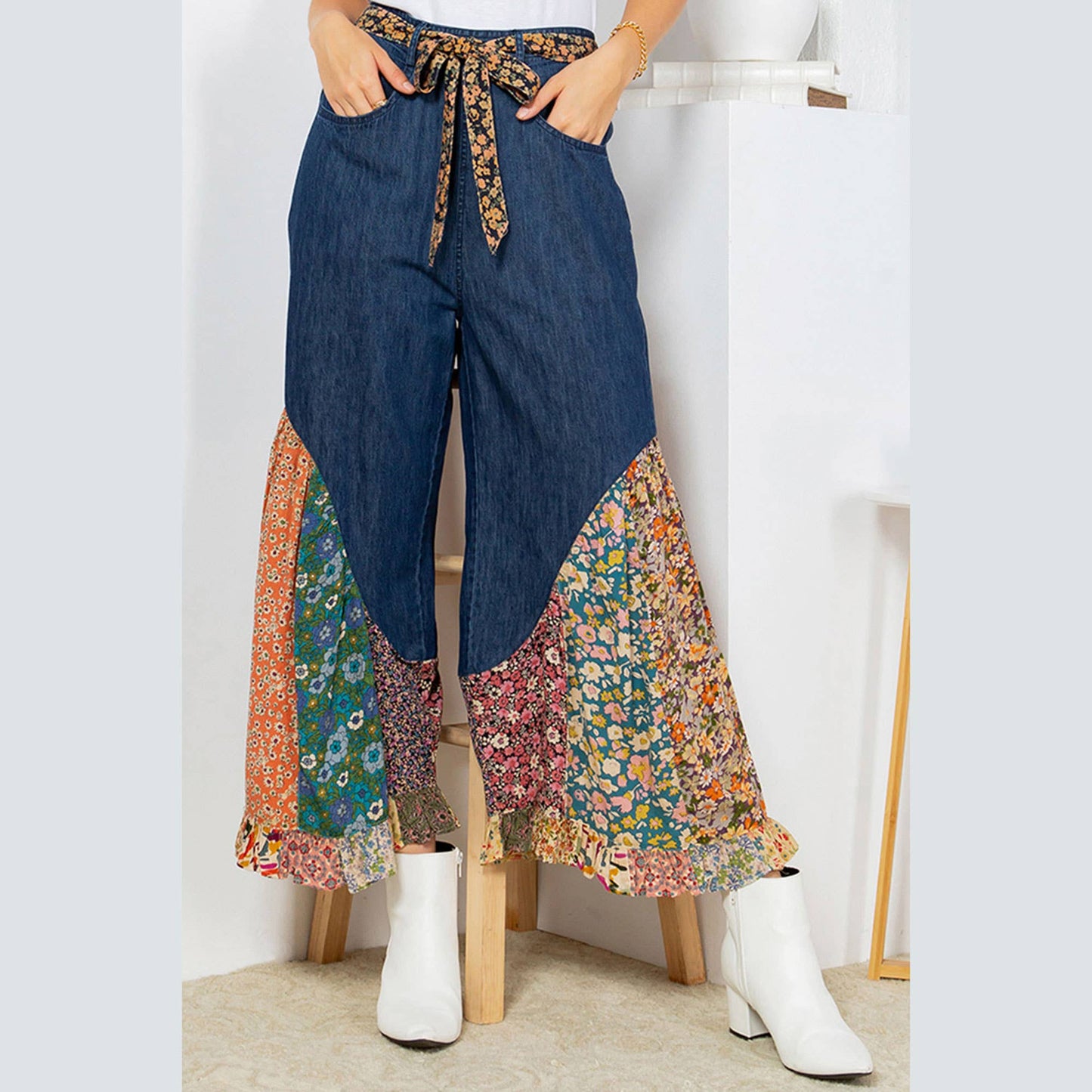 Denim Bellbottom Pants