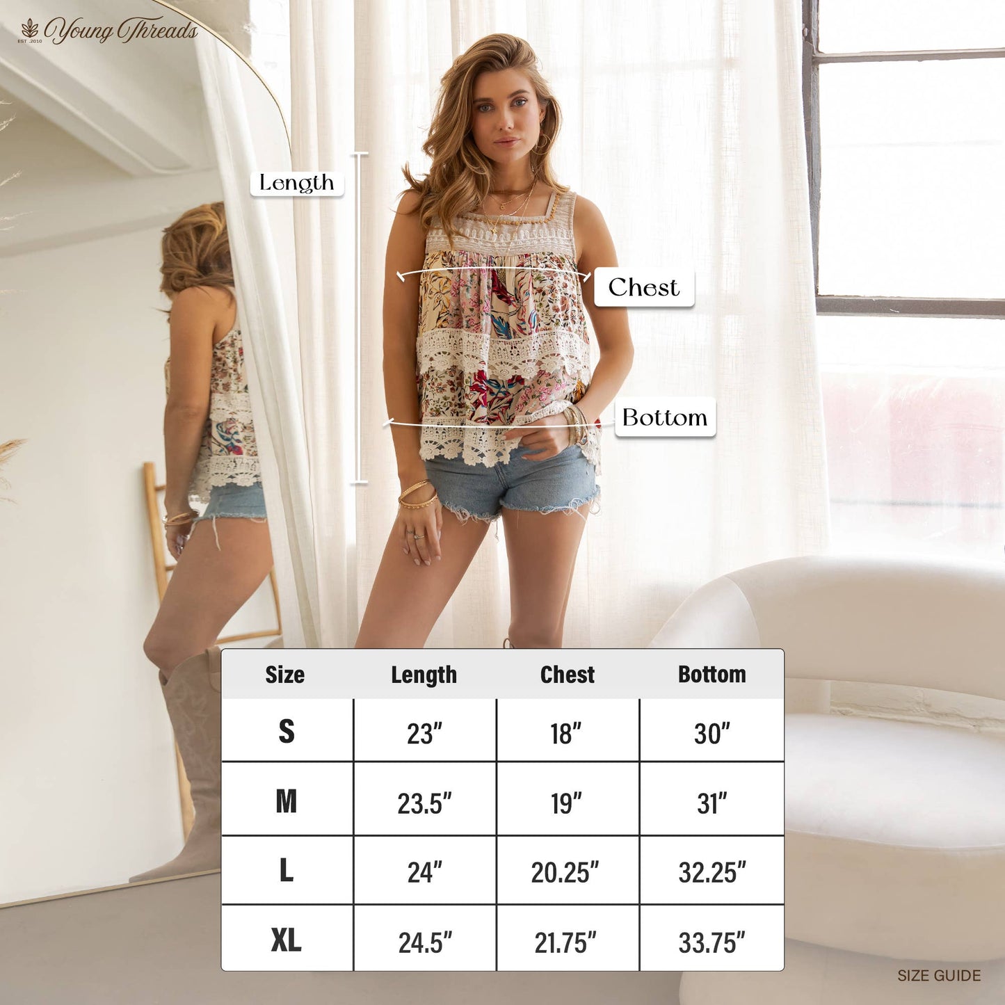 Tiered Floral Print Tank Top