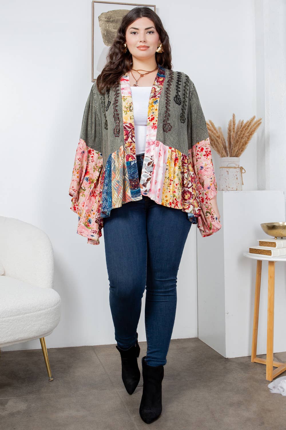 Kimono Shrug with Embroidery