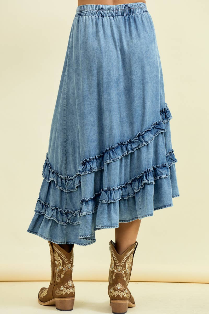 Chambray Midi Skirt