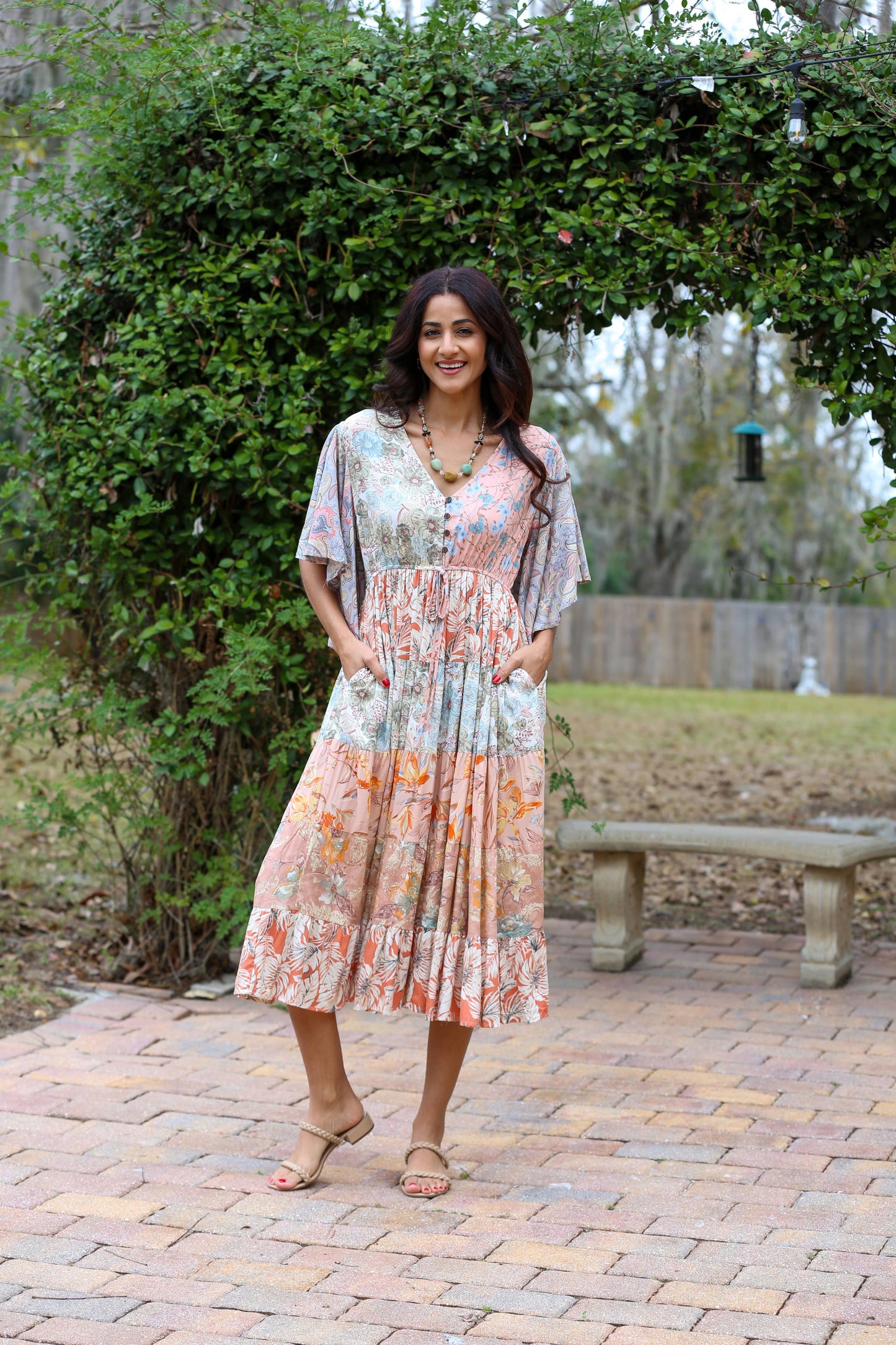 Flutter Sleeve Boho Dress