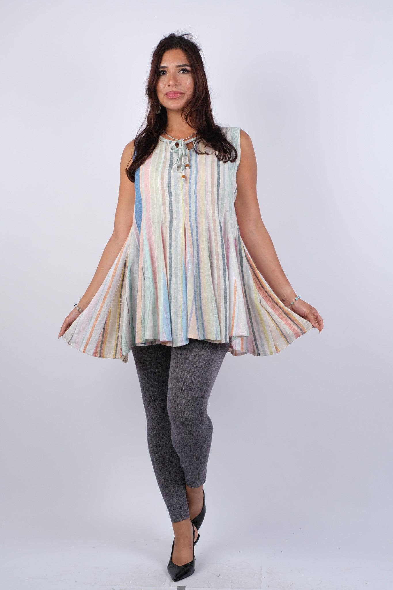 Flared Sleeveless Top