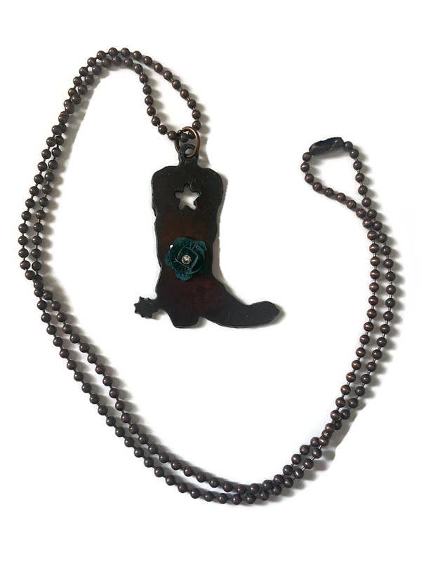 Rustic Cowboy boot necklace