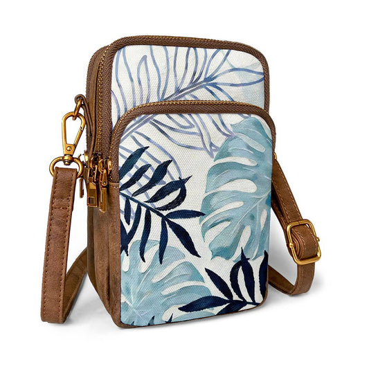 Tropical Leaves Cellphone Crossbody