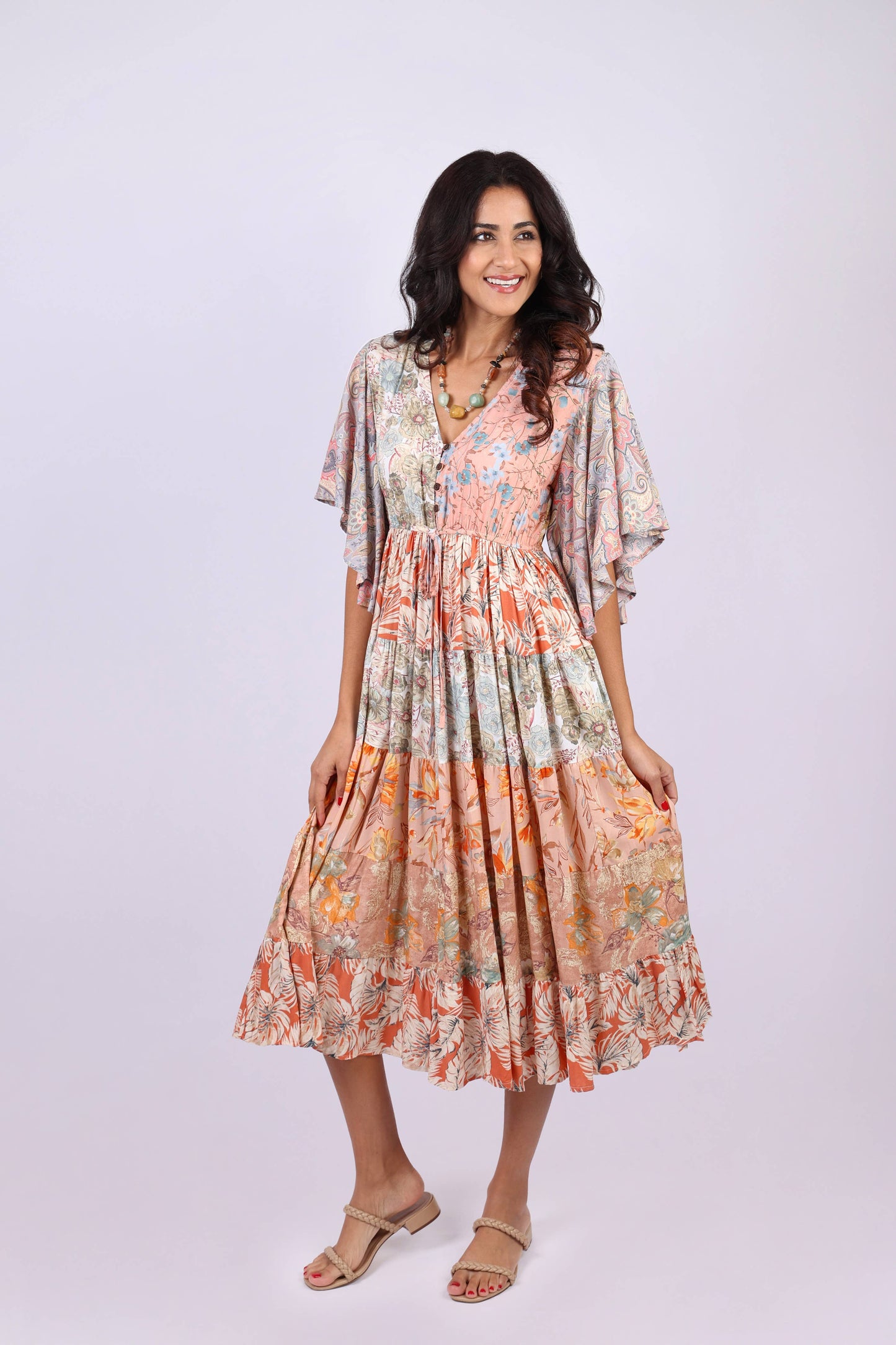 Flutter Sleeve Boho Dress