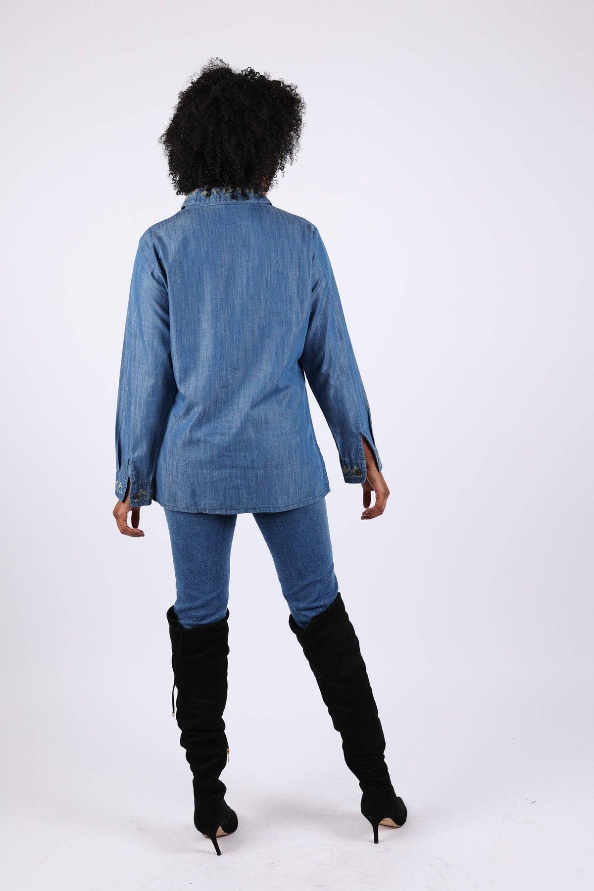 Embroidered Denim Shirt