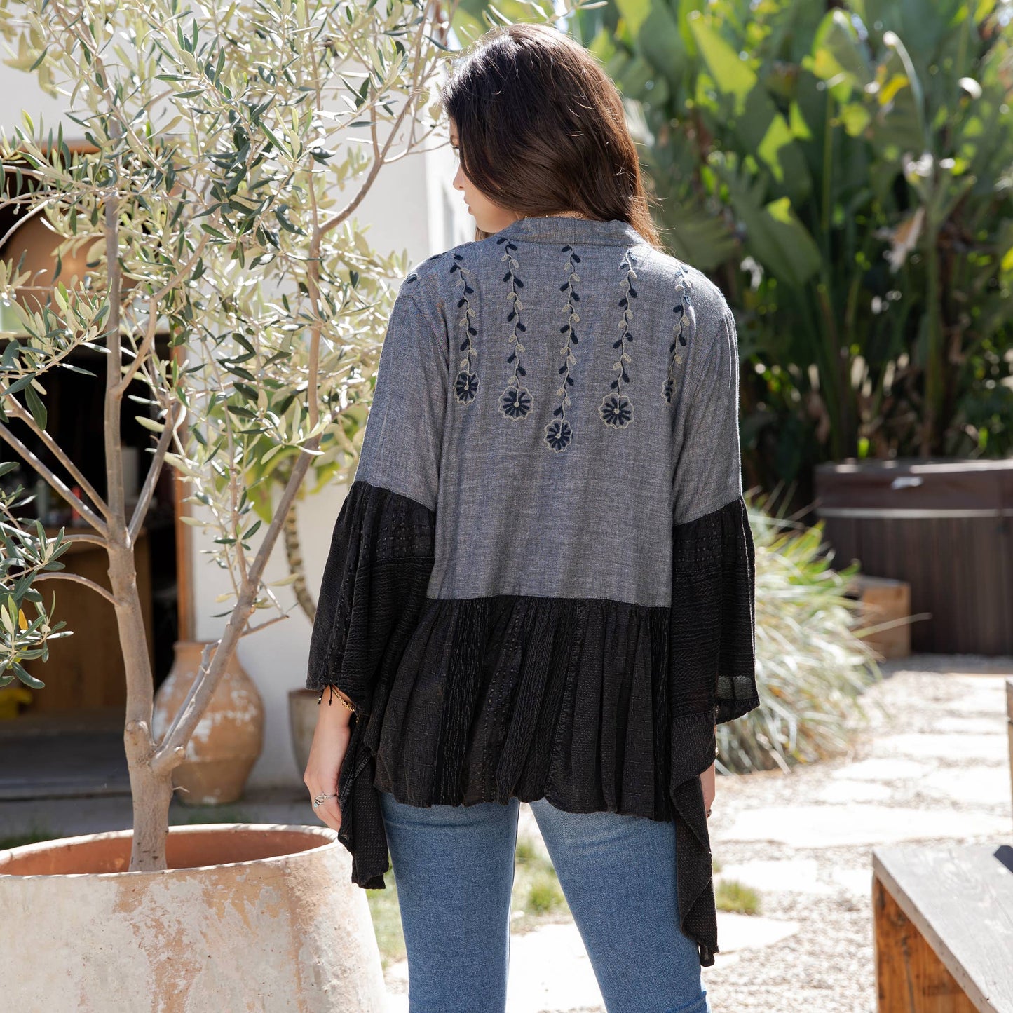 Kimono Shrug with Embroidery