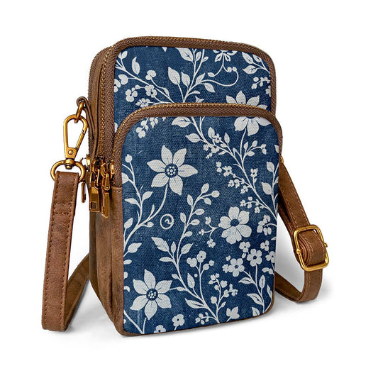 Indigo Sketch Cellphone Crossbody