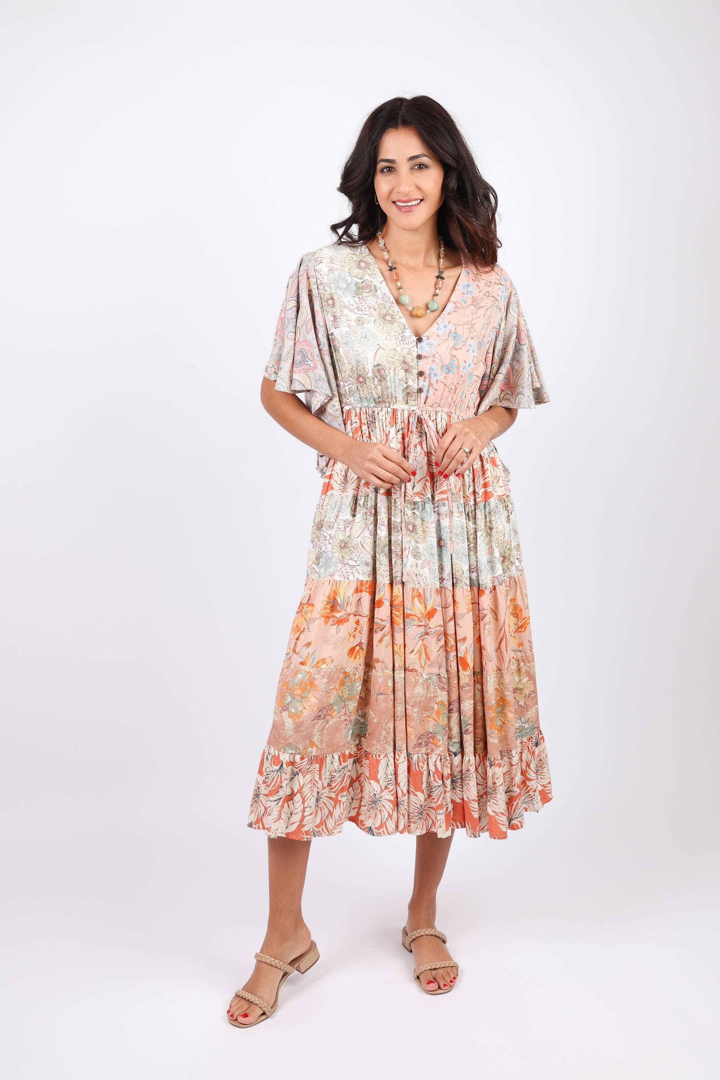 Flutter Sleeve Boho Dress