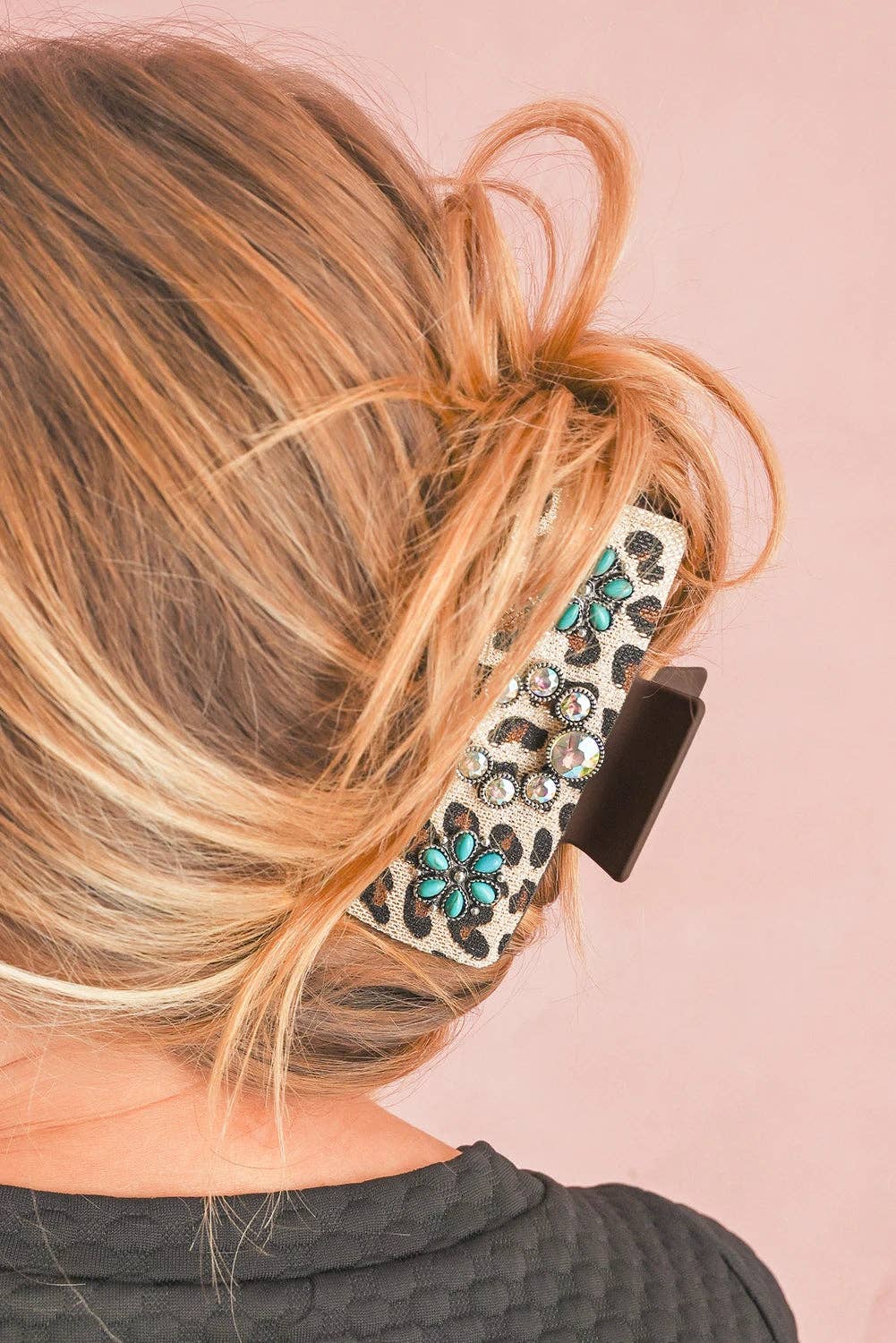 Western Leopard Print Jaw Hair Clip