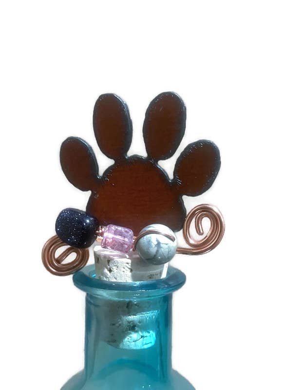 Rustic Wine Cork: Paw Print