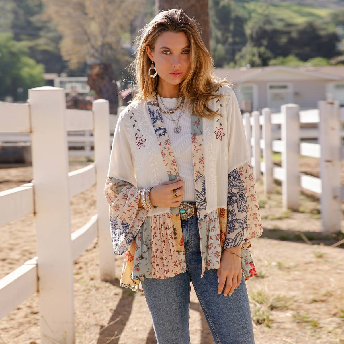 Patchwork Shrug: Pearl
