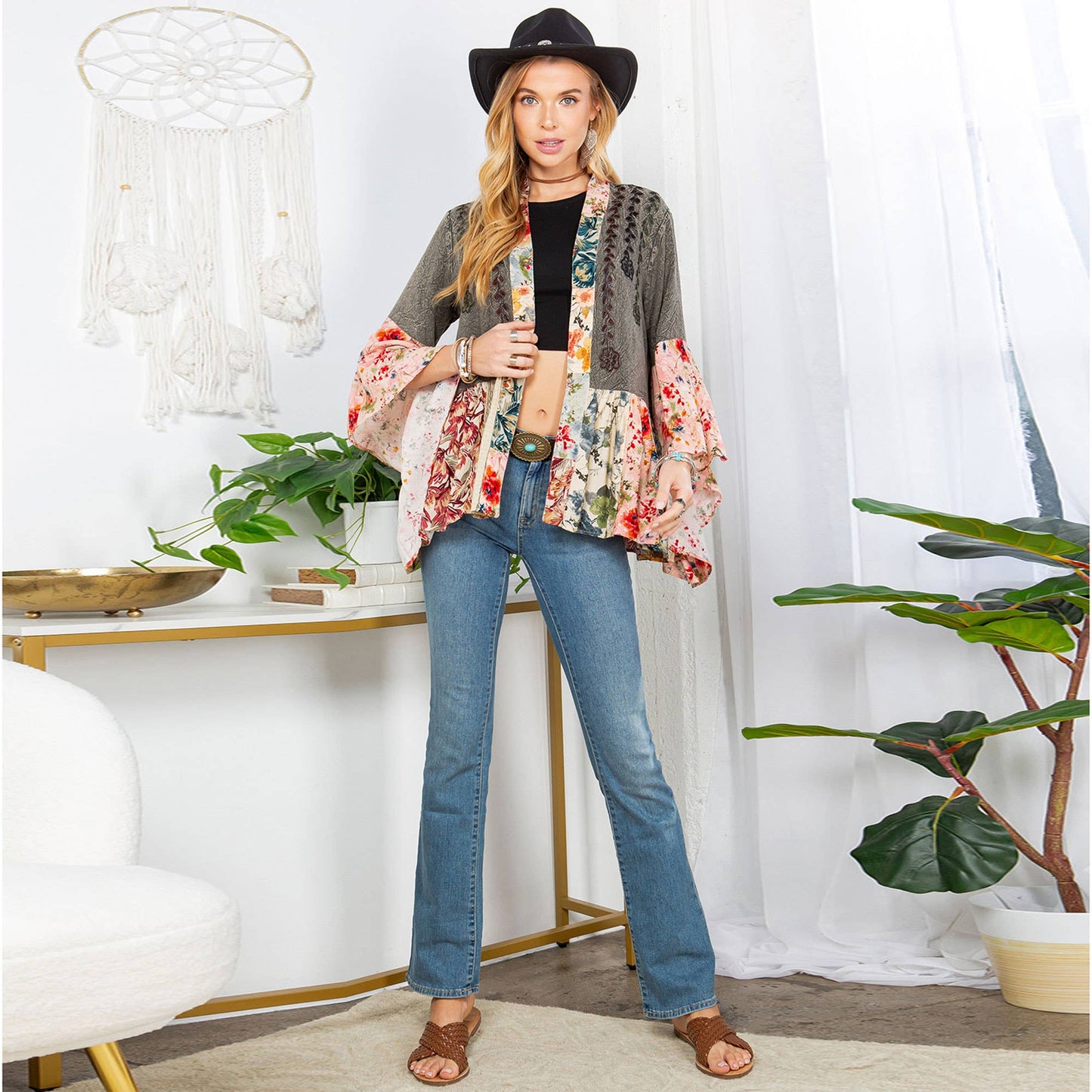 Kimono Shrug with Embroidery