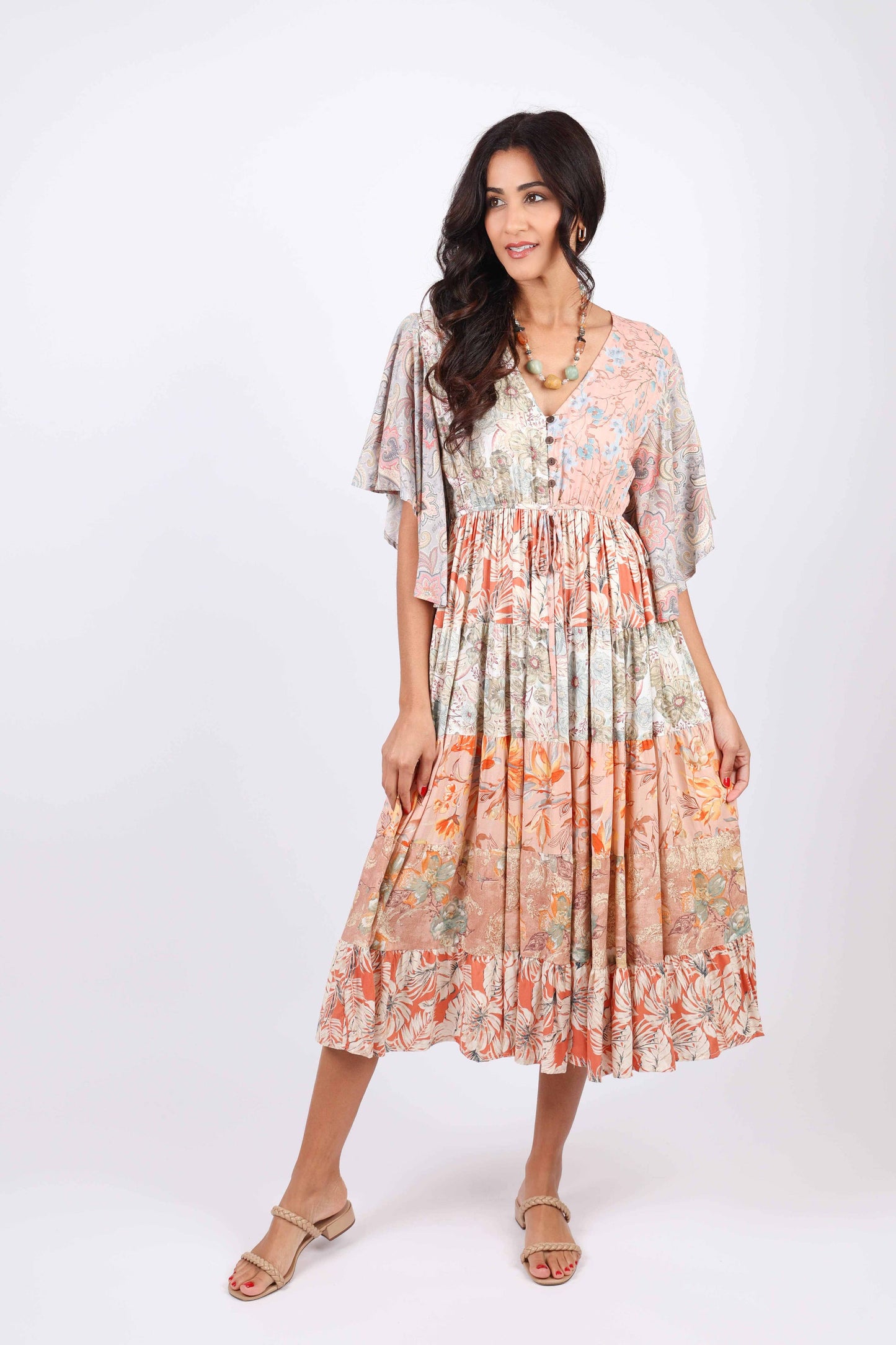 Flutter Sleeve Boho Dress