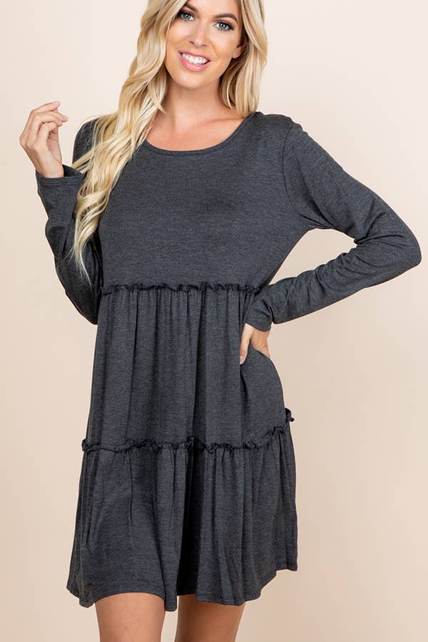 Long Sleeve Dress with Ruffled Detail