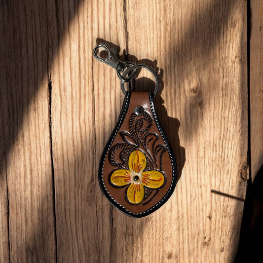 Floral tooled keychain 