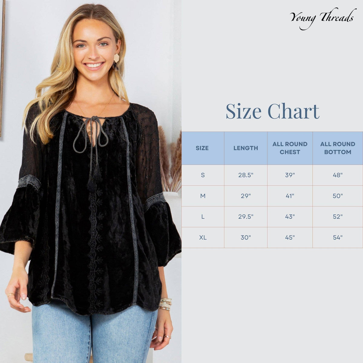 Velvet Peasant Top