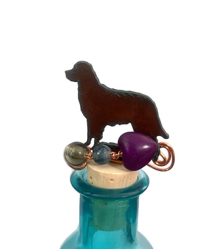 Rustic Wine Cork: Golden Retriever