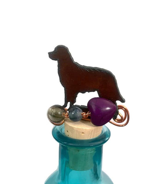 Rustic Wine Cork: Golden Retriever