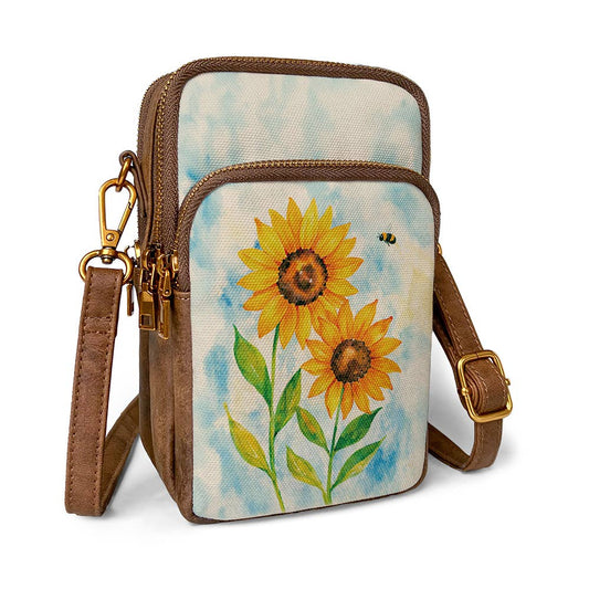 Sunflower cellphone sling
