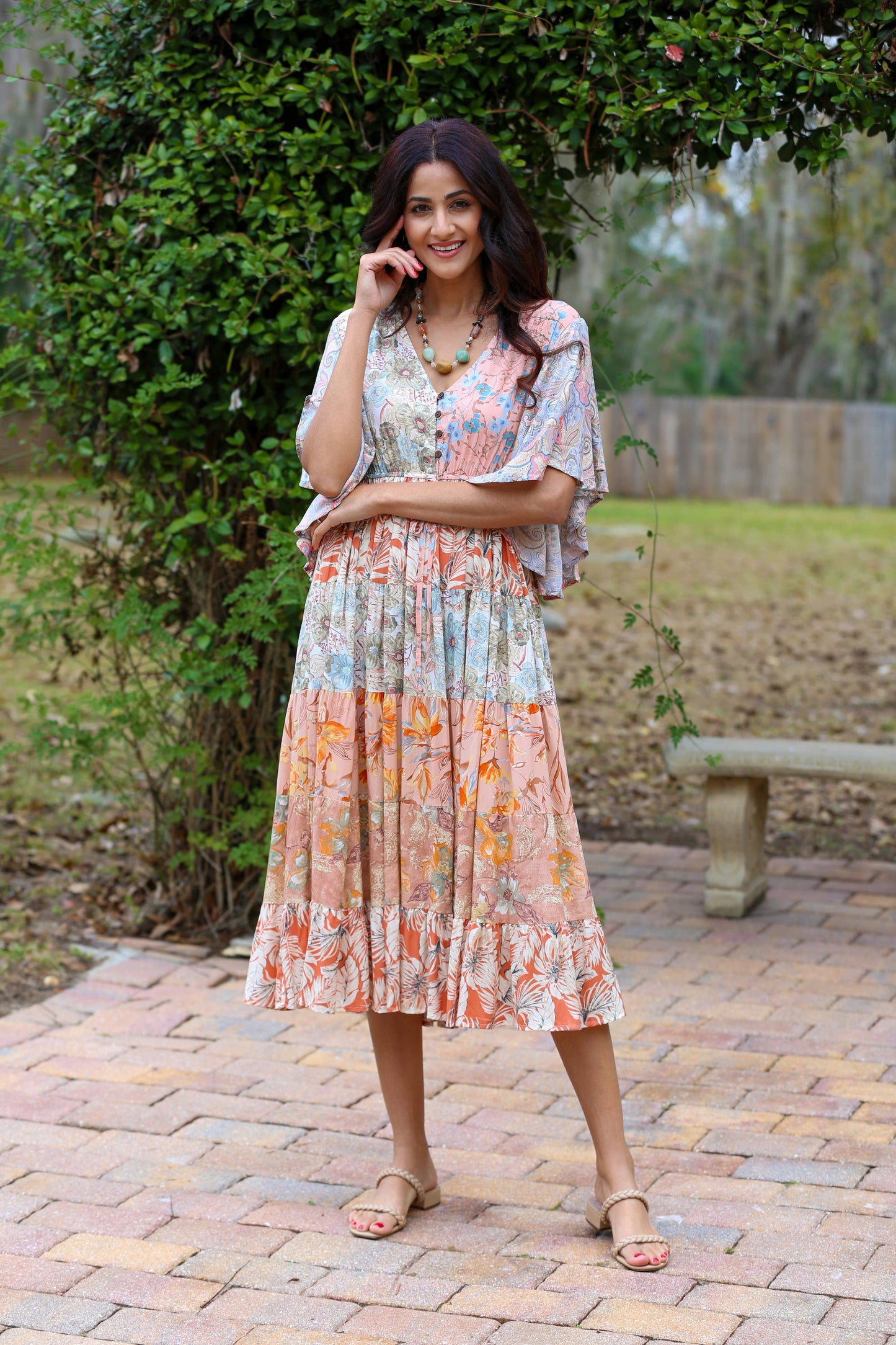 Flutter Sleeve Boho Dress