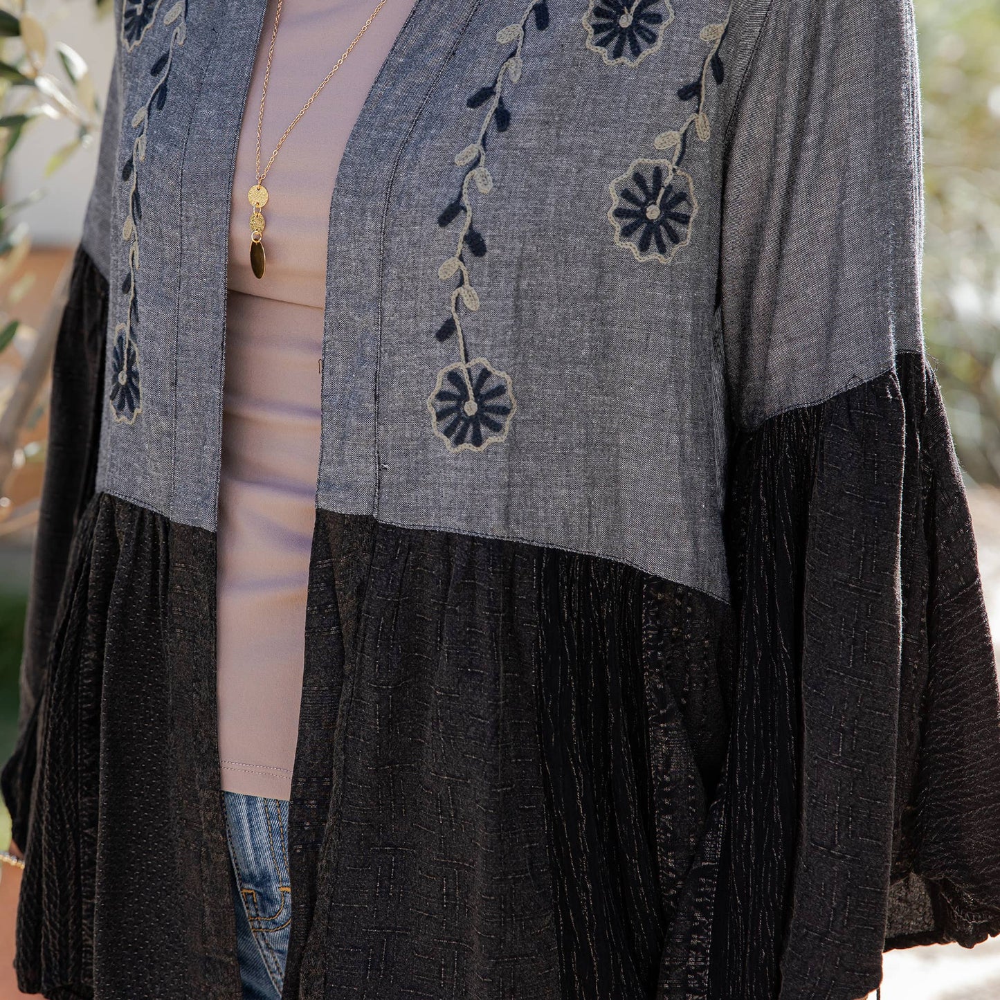 Kimono Shrug with Embroidery