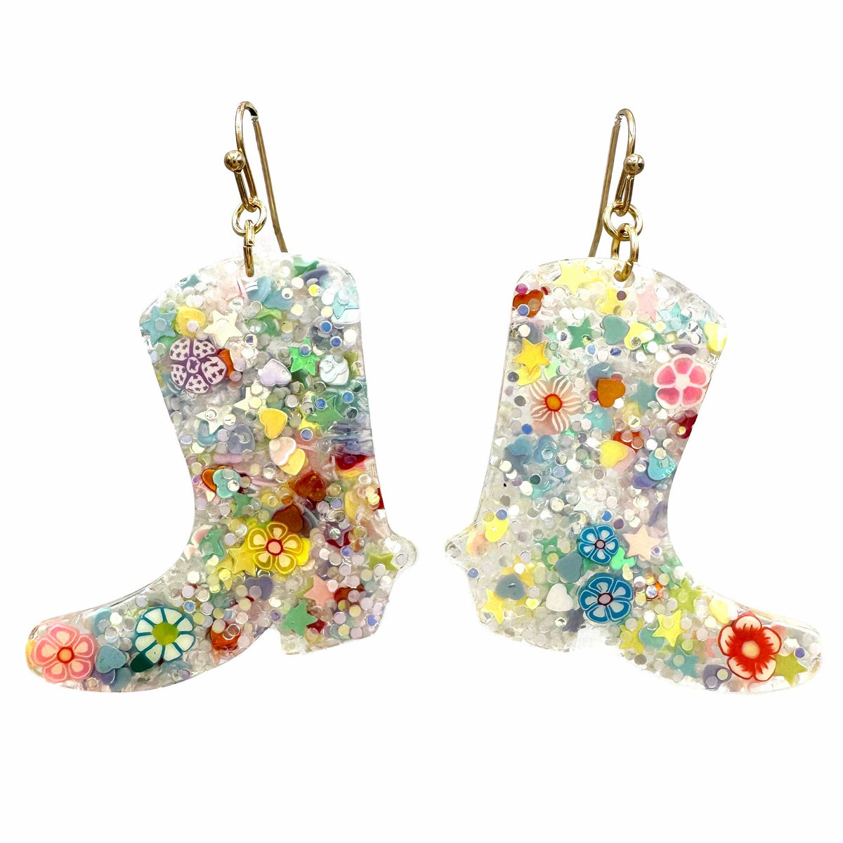 Resin Cowboy Boot Earrings