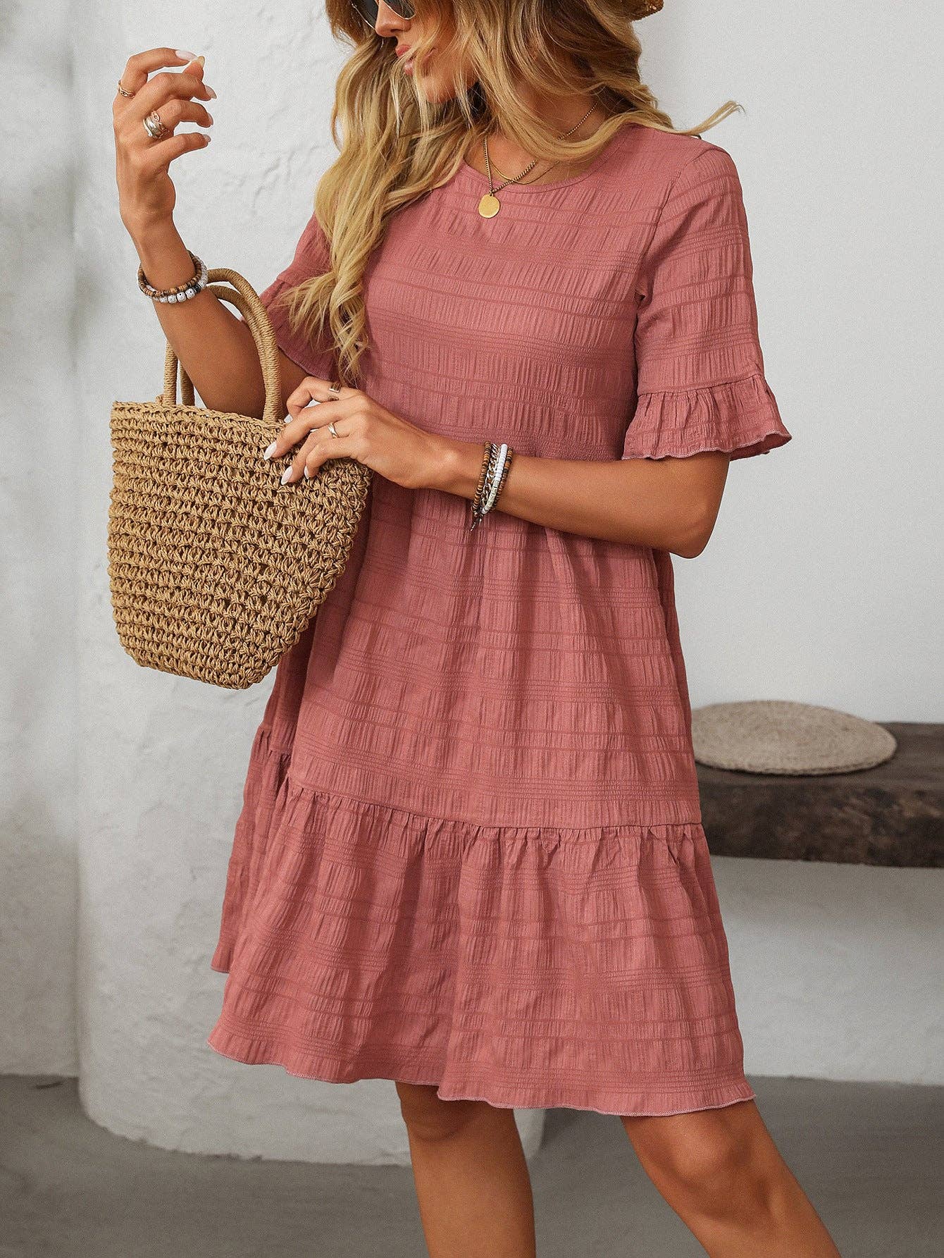 Casual Short-Sleeve Elegant Dress