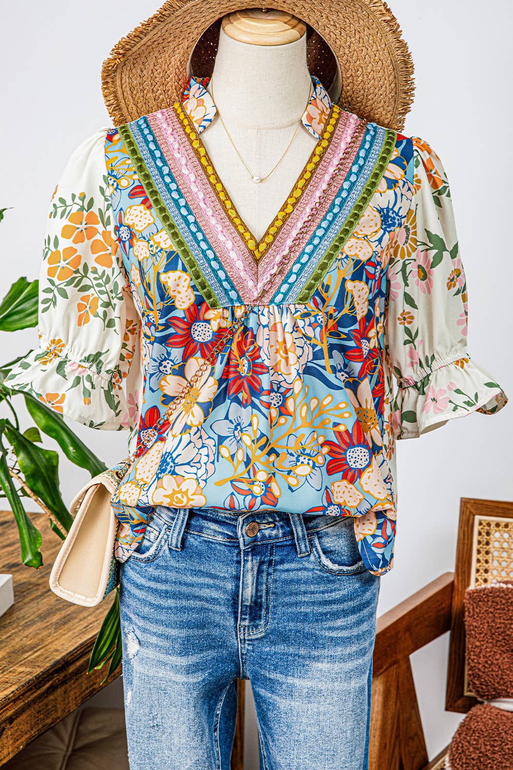 Floral Ribbon Top