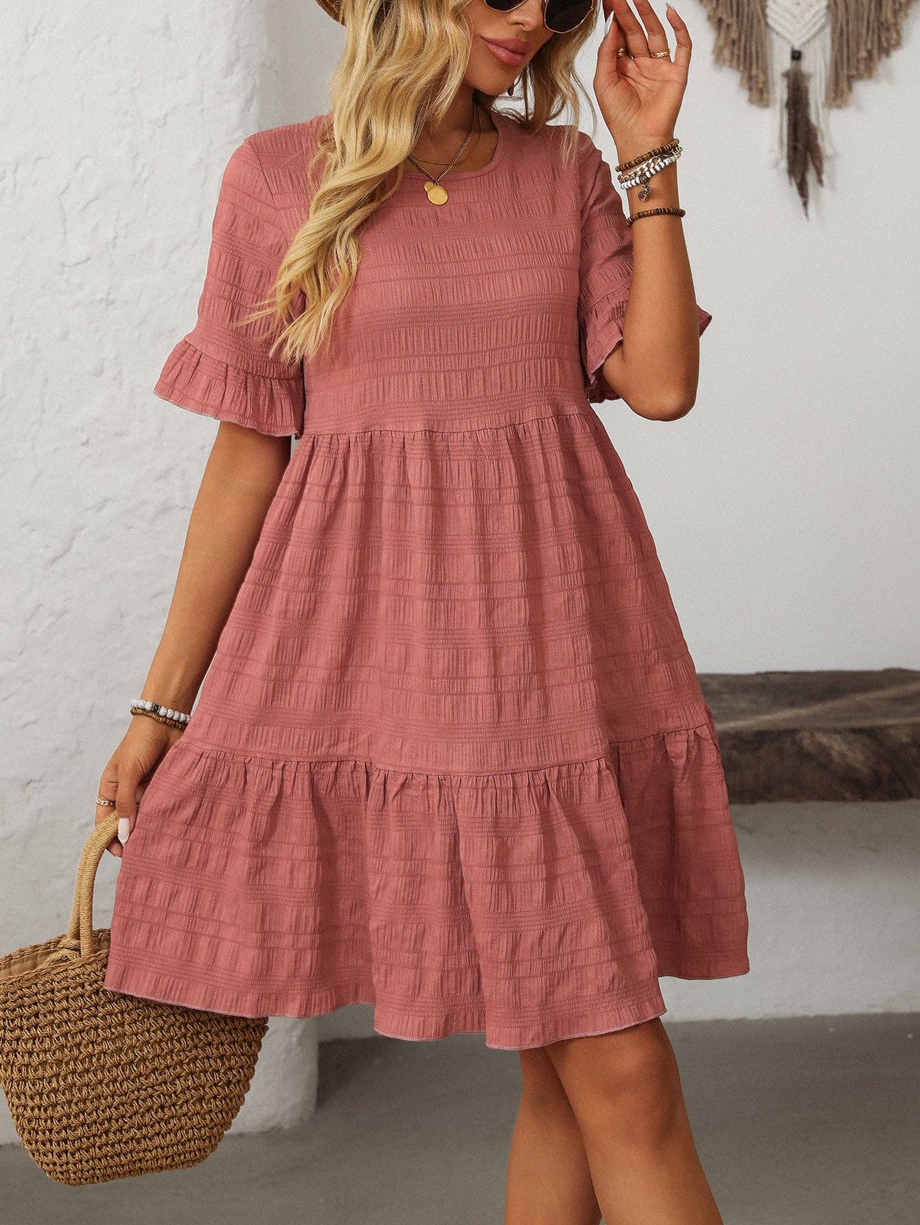 Casual Short-Sleeve Elegant Dress