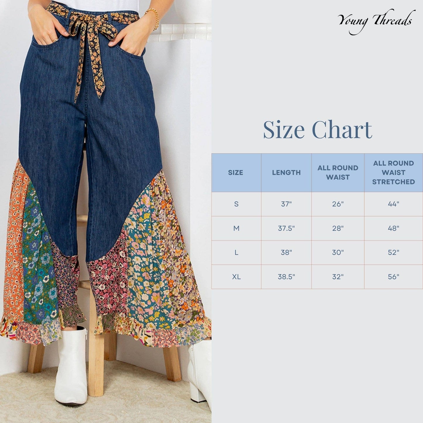 Denim Bellbottom Pants