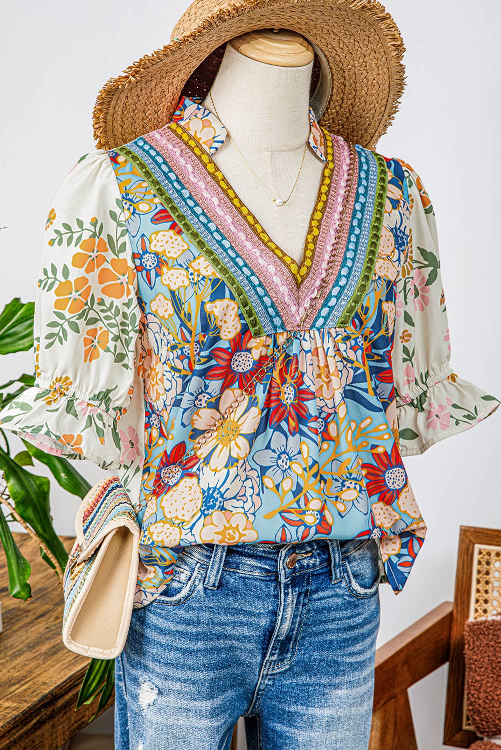 Floral Ribbon Top