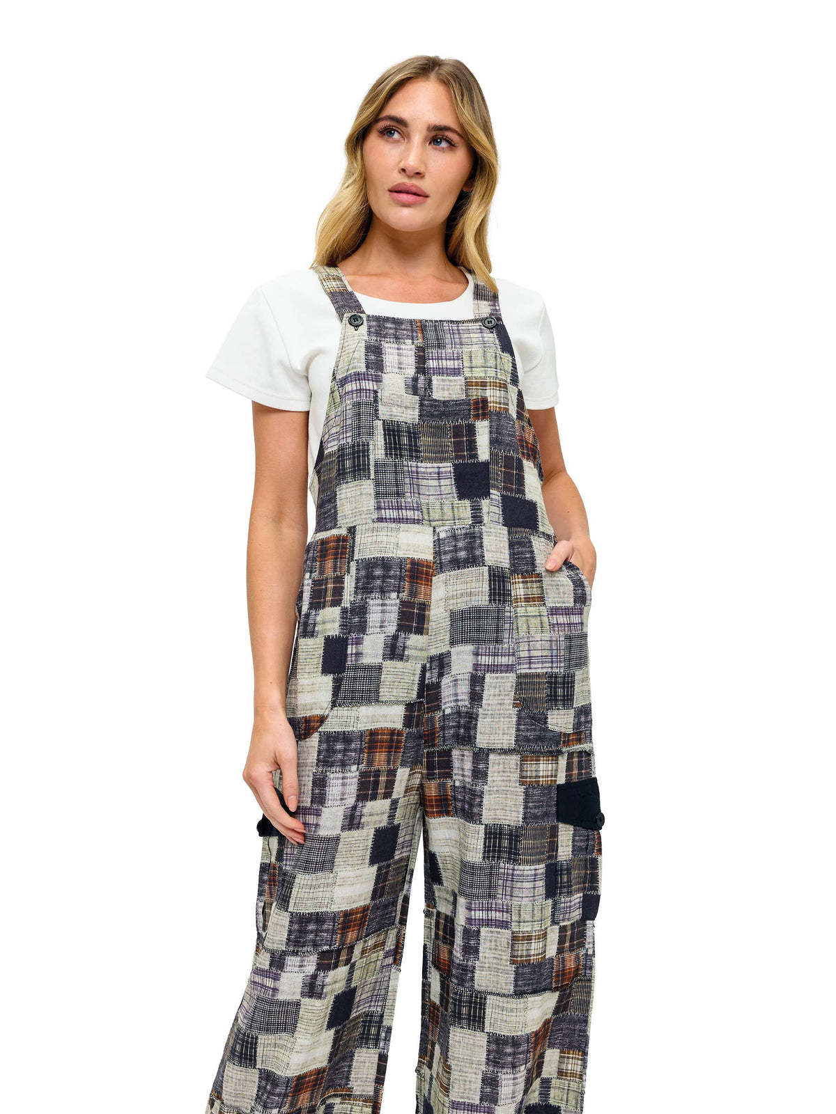 Patchwork Print Overall