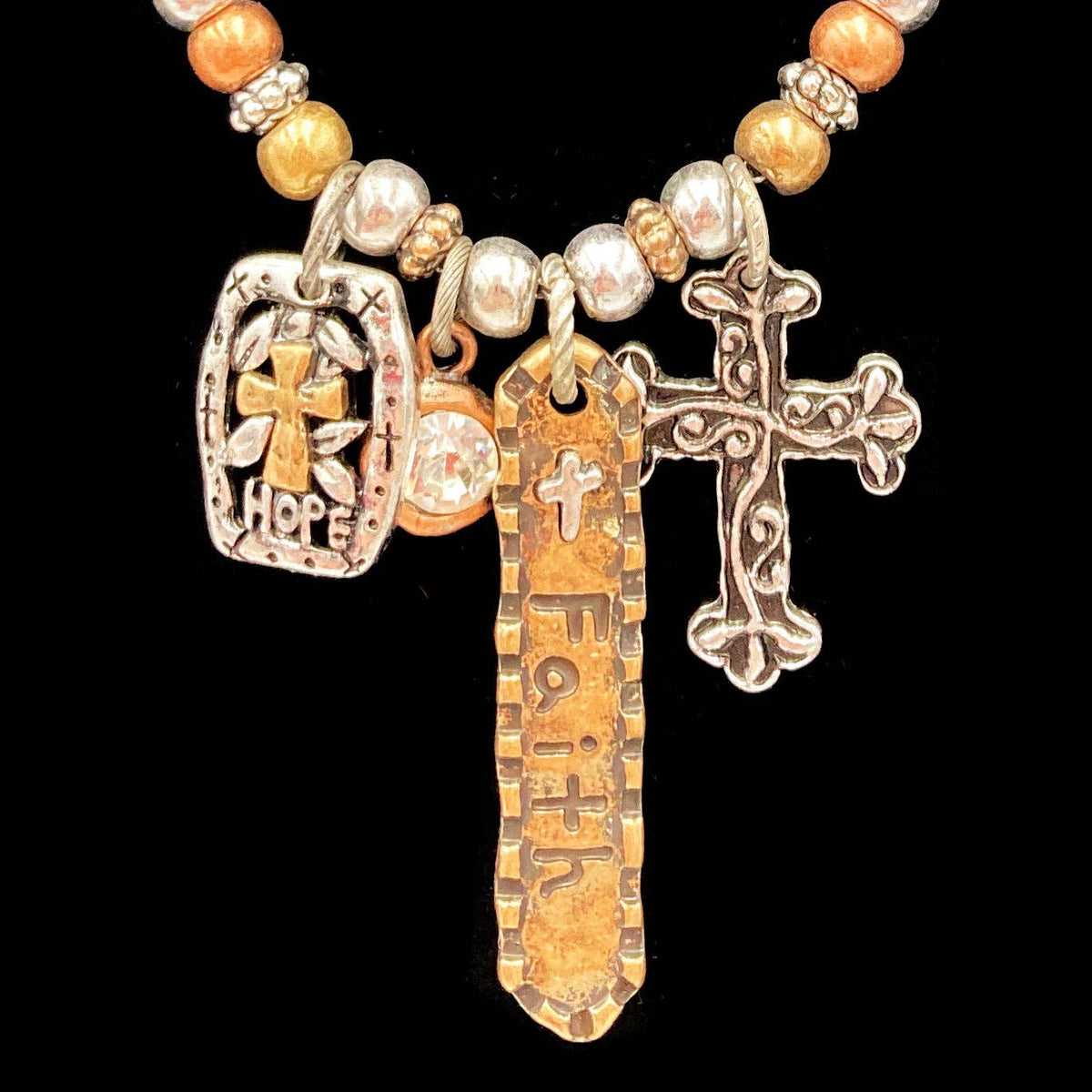 Cross Faith Hope Necklace & Earrings