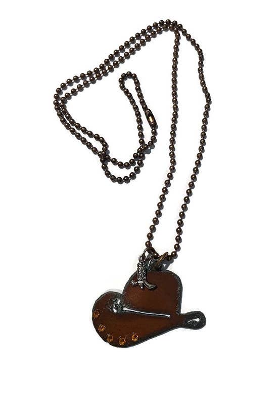 Rustic cowboy hat necklace