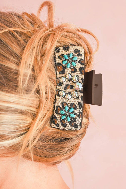 Western Leopard Print Jaw Hair Clip