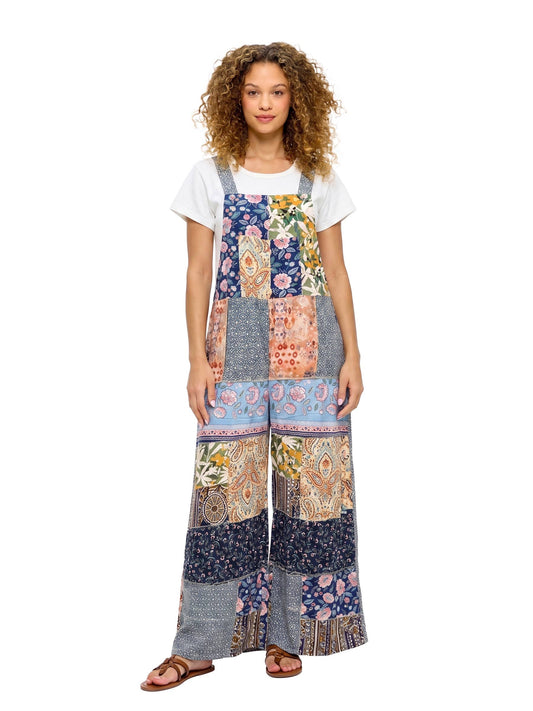 Boho Floral Wide Leg Overall