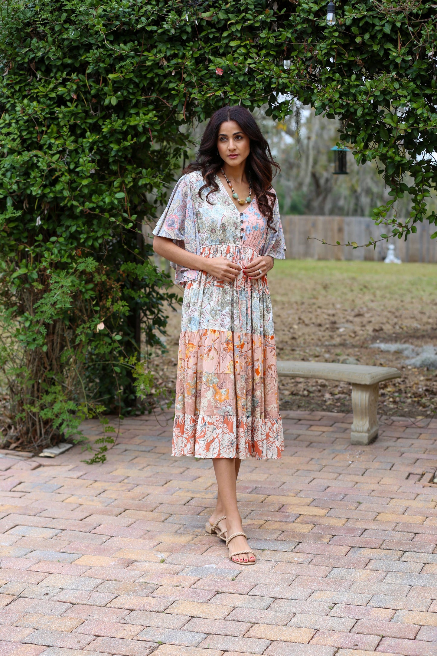 Flutter Sleeve Boho Dress