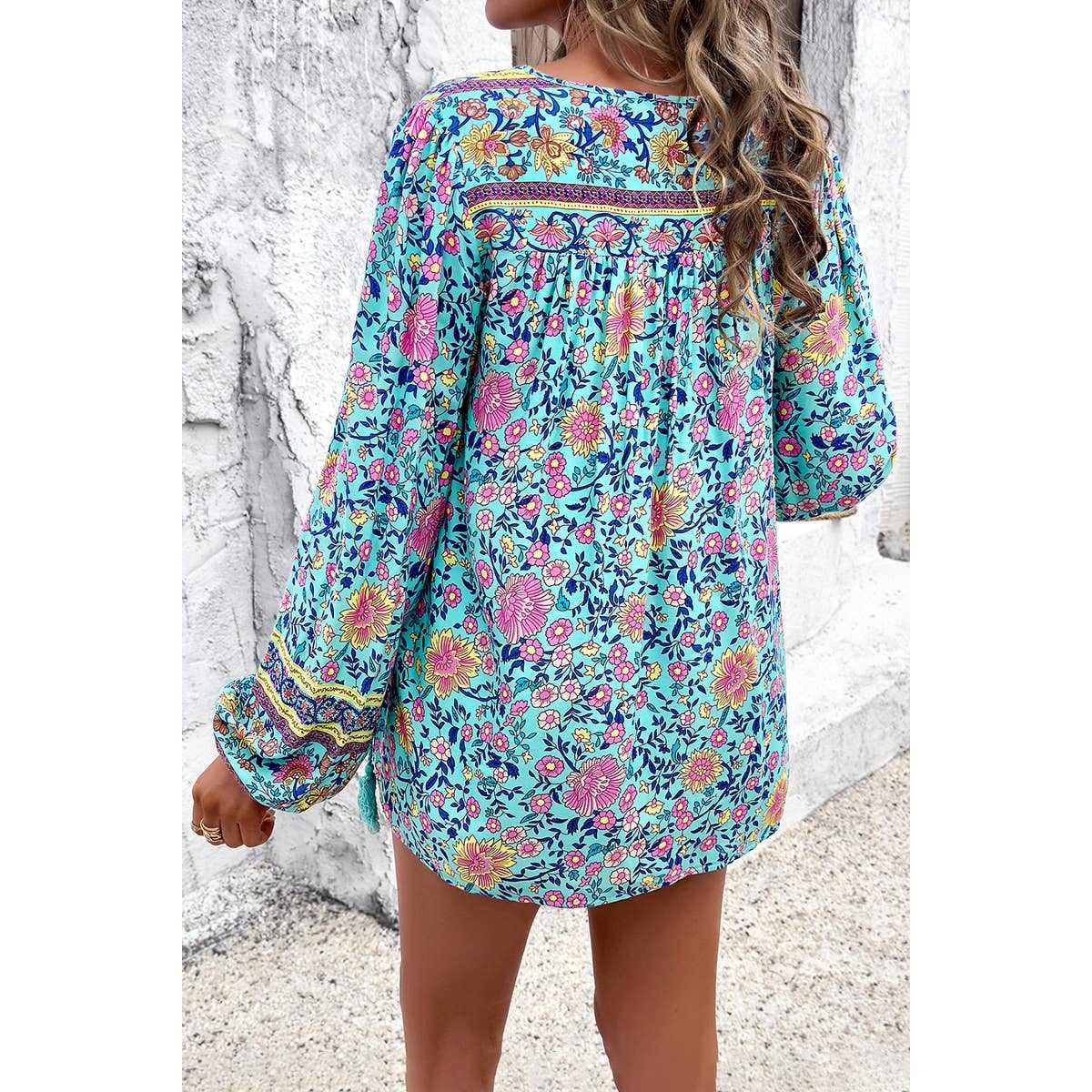 Floral Deep V Boho Top