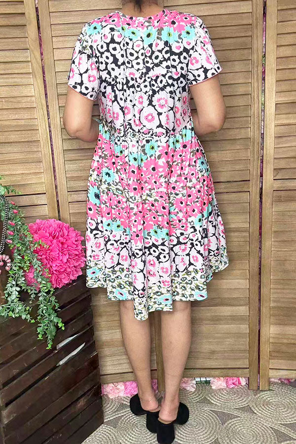Spring floral printed dress